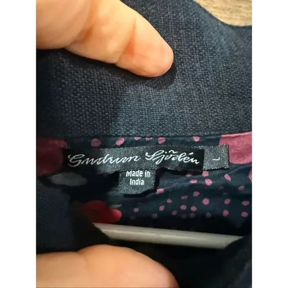 Gudrun Sjoden embroidered jacket coat sz Large - Picture 3 of 8